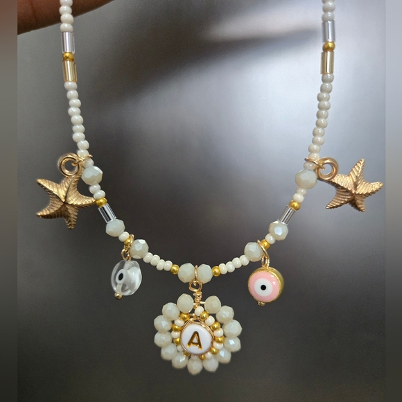 Beaded choker with initials - Picture 4 of 5